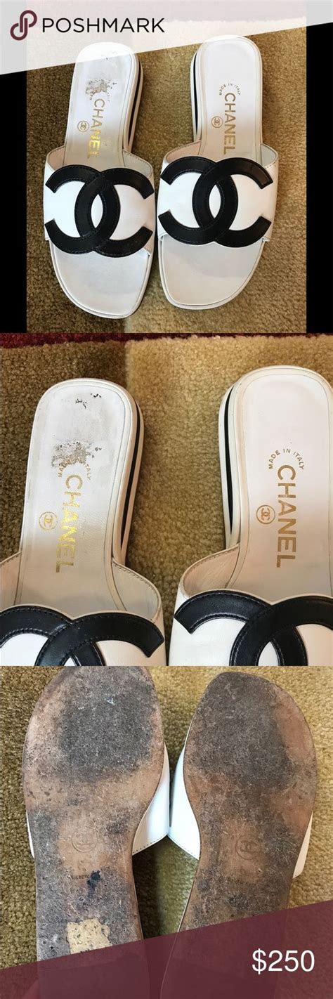 chanel white slippers|chanel slippers cost.